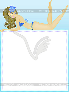 Girl in swimsuit - vector clipart