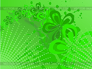 Green halftone - vector image