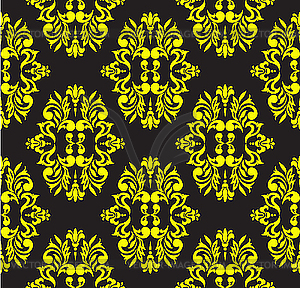 Yellow seamless floral pattern - vector clip art