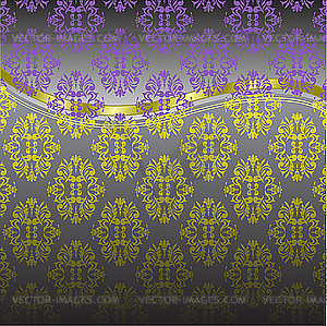 Желтый узор фиолетовый - клипарт в векторном формате