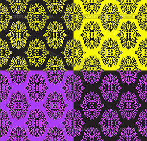 Set of seamless patterns - color vector clipart