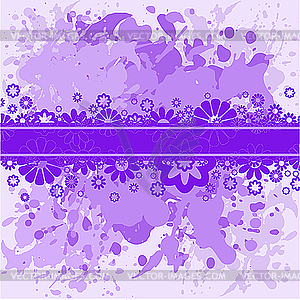 Violet background with lilac flowers - vector image