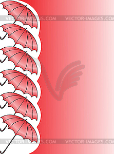 Red umbrellas - vector image