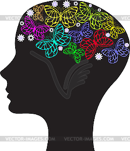 Silhouette of woman`s head - vector clipart