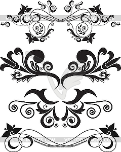 Set of floral ornaments - vector clip art
