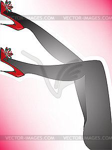 Female legs on pink - vector image
