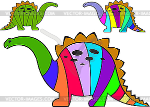 Striped dinosaurs - vector image