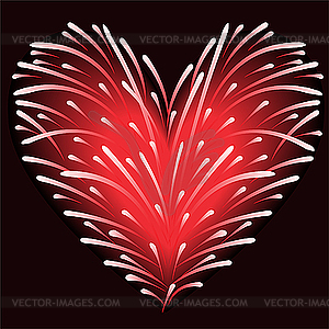 Fireworks of the heart - vector clip art