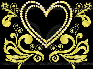 Heart of gold - color vector clipart