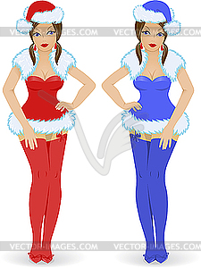 Two Snow Maiden - vector clipart