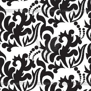 Black floral seamless - vector clipart