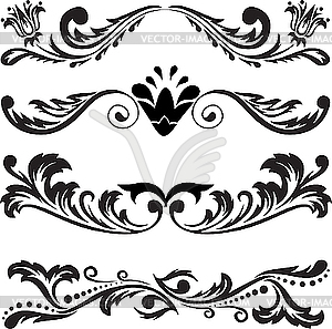 Set of symmetric ornaments - vector clipart