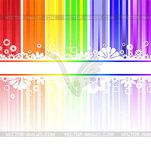 Flowers in rainbow stripes - color vector clipart