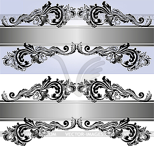 Two banners with ornaments - vector clip art