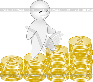 Man and money - vector image
