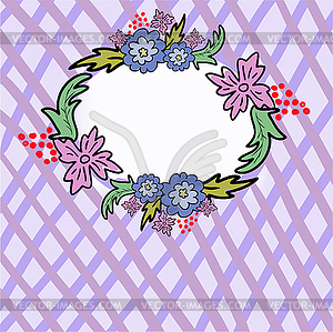 Cellular flower frame - vector clipart