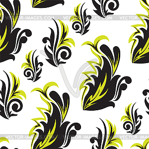 Black-and-green floral seamless - vector clipart / vector image