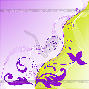 Yellow purple flower background - stock vector clipart