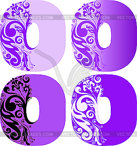 Цветочные буквицы O - изображение в векторном виде