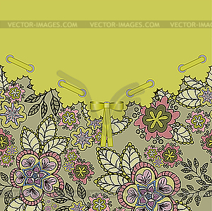 Green flower postcard - color vector clipart