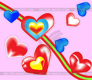 Valentines hearts. - vector image