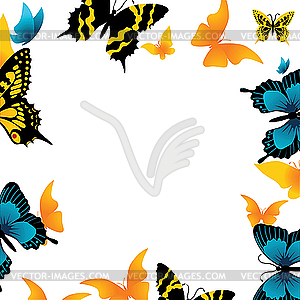 Рамка из бабочек - векторный клипарт