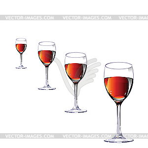 Три стекла с вином. - векторный клипарт EPS