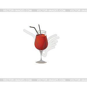 Glass with red wine. - vector image