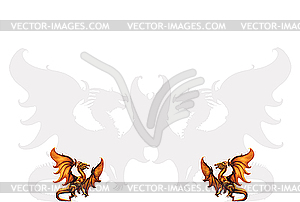 Two medieval dragons. - royalty-free vector image