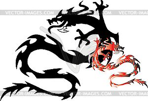 Dragon with shade. - vector image