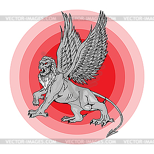 Big mythological griffin. - vector clipart