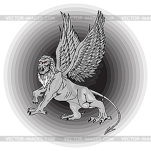 Big mythological griffin. - vector image