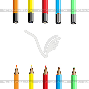 Five colour pencils. - vector image