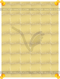Sheet of paper connected by pins. - vector image