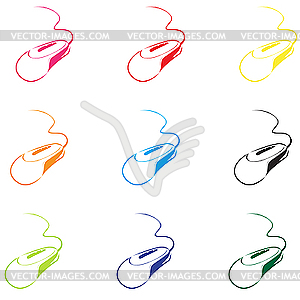 Nine computer mice. - vector image