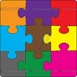 Colour puzzles. - vector image