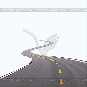 Asphalted road leaving in distance - vector clipart