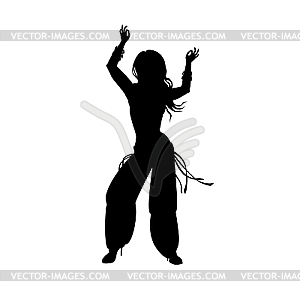 Девушка танцует восточный танец. - иллюстрация в векторном формате
