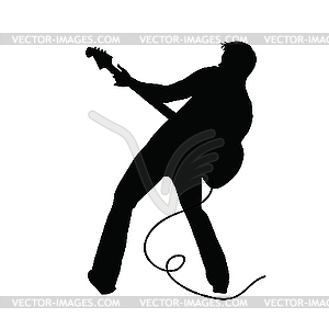 Man with guitar - vector image