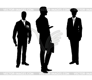 Three businessmen - royalty-free vector clipart