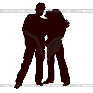 Man and woman with rebenkomn and hands. - vector clip art