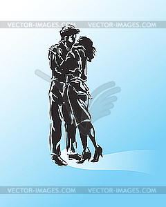 A man and woman is kissed. - vector clipart