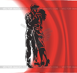 A man and woman is kissed. - vector clip art
