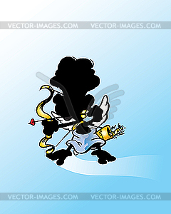 Cupid with bow. - vector image