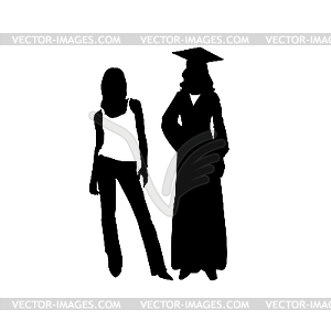 Two women. - vector clip art