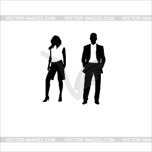 Мужчина в костюме и женщина. - изображение в векторе