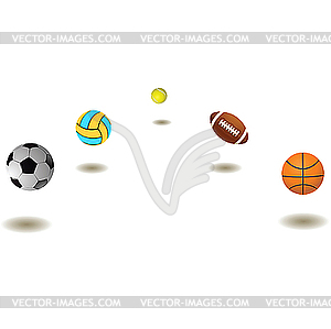 Five different balls. - vector clipart