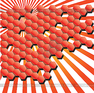 Red mosaic. - vector image