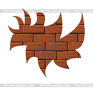 Blot of red brick. - vector image