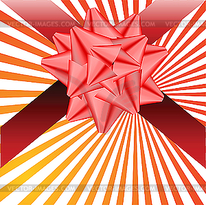 Red bow with ribbon. - vector clip art